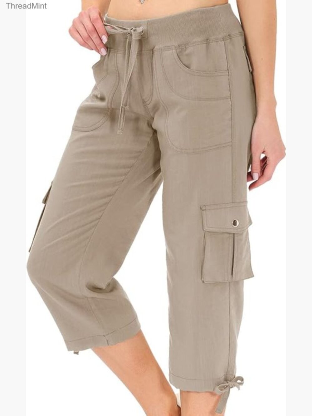 Loose Fit Capri Pants with Pockets Lightweight Cargo Pants for Hiking
